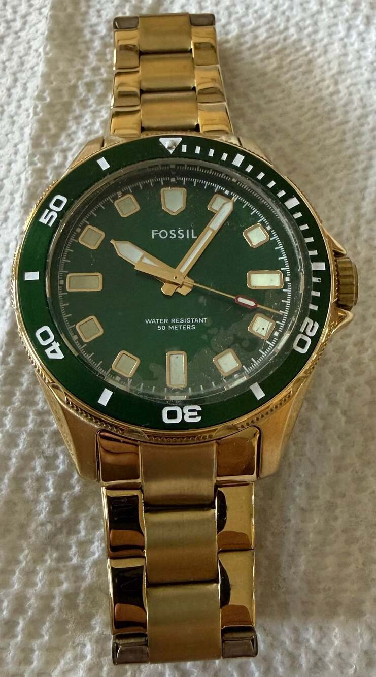 Fossil Dalton BQ2884 Gold-Tone Green Dial Stainless Steel Watch